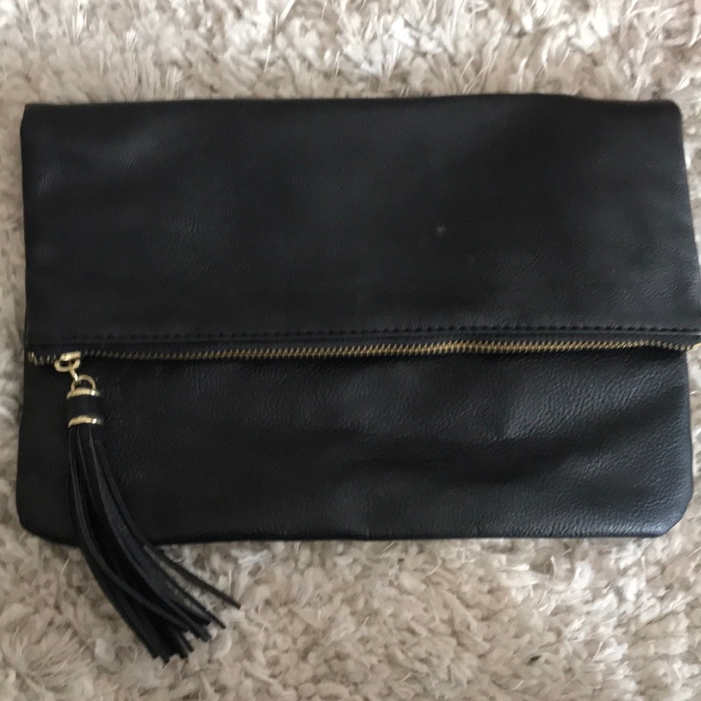 Black fold over clutch